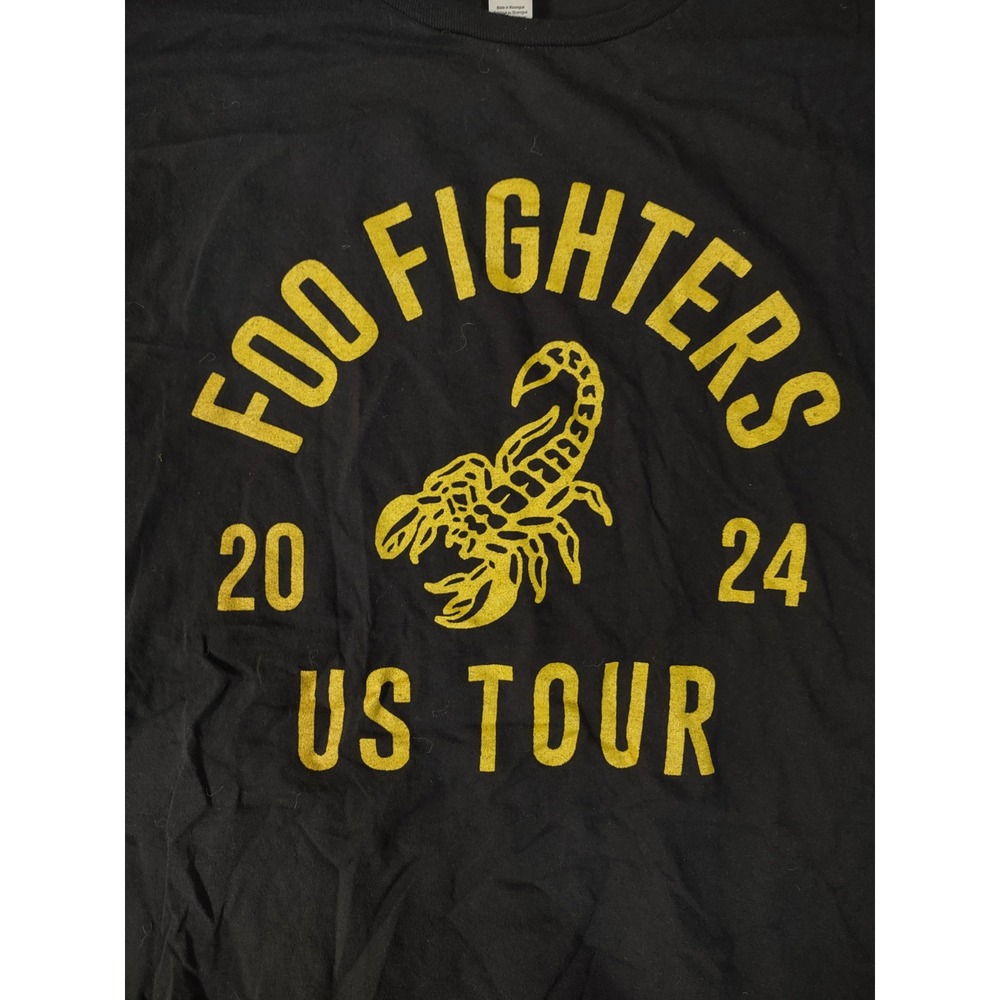 Foo Fighters 2024 US Tour T-Shirt Scorpion Graphic Concert Tee Black Mens 2XL